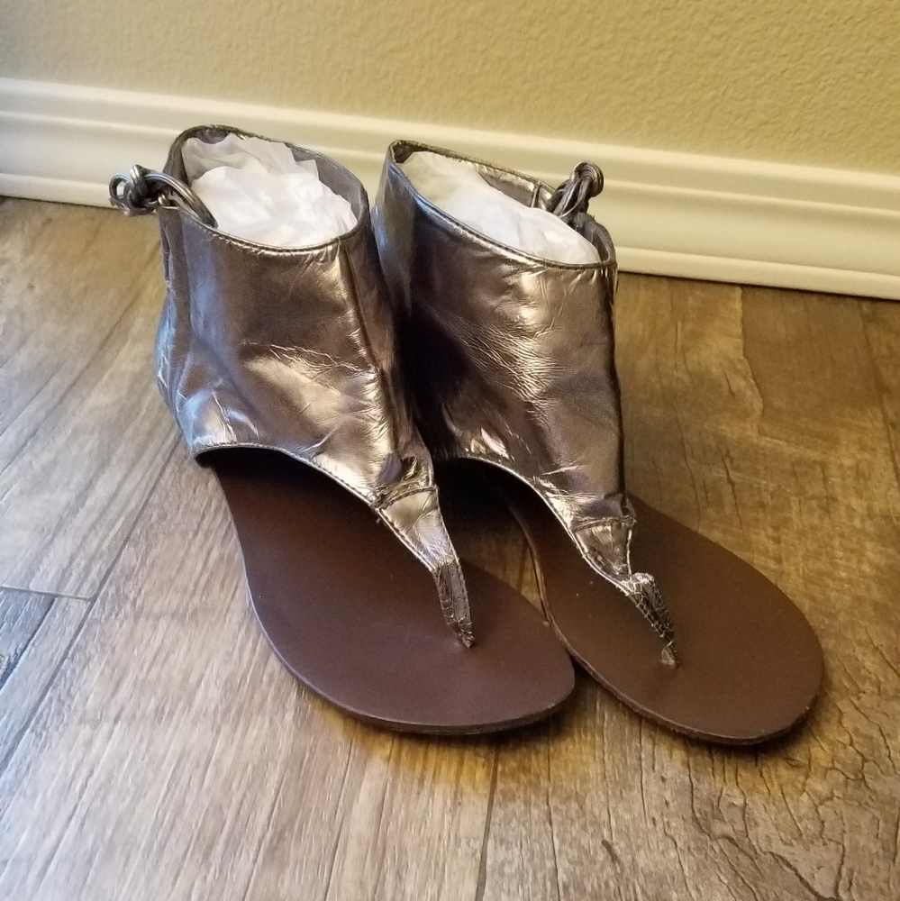 Dollhouse Silver Boot Sandals Flats